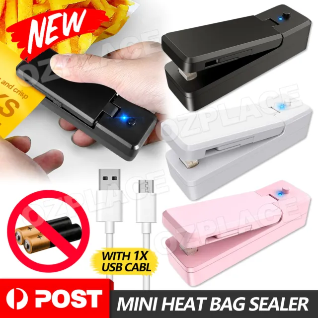 Portable Mini Heat Sealing Machine USB Rechargeable Food Sealer Plastic Bag AU