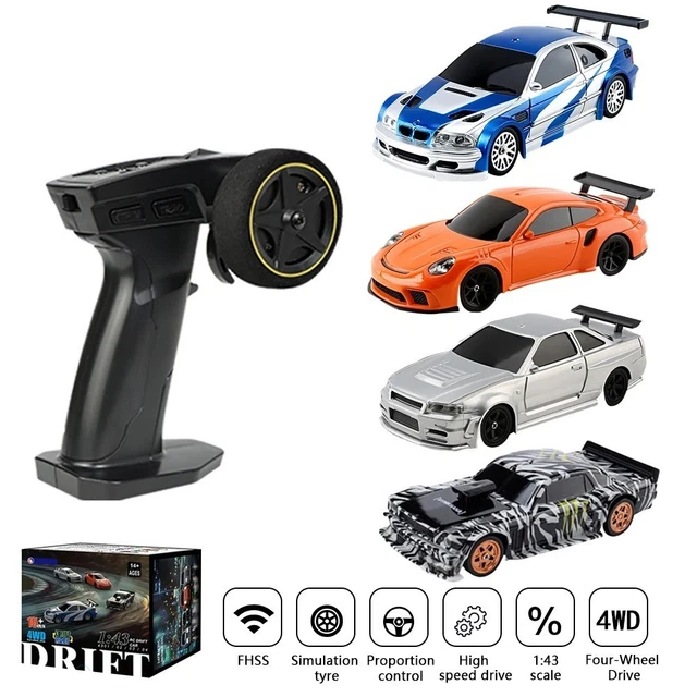 JONRRYIN Voiture Télécommandée Drift, 1:43 Mini RC Drift Car, 4WD Dérive Car, Mini Voiture Télécommandée avec Lumière LED, 15km/h, Cadeau de Jouet pour Les Enfants de Plus de 14 Ans (Standard