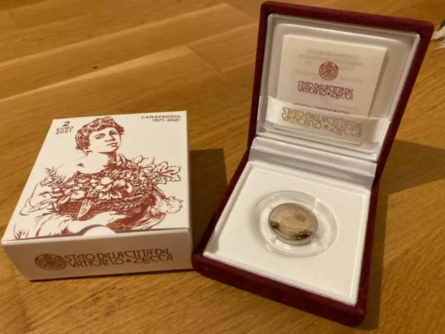 2 Euro Vatikan 2021 PP 450. Geburtsjahr Caravaggio OVP nur 9.200 Ex.! TOP