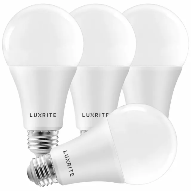 Luxrite A21 LED Bulb 150W Equivalent 2550lm 4000K Damp Rated 4-Pack