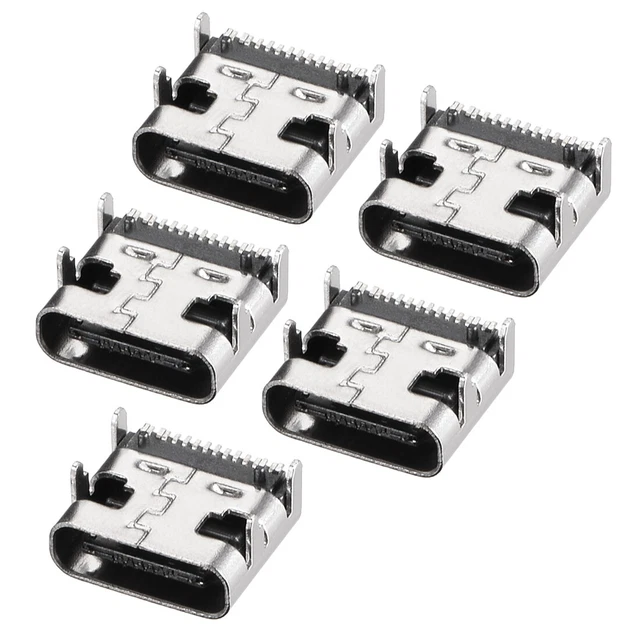 PCB conector USB tipo C 3.1 16 pines hembra conector de carga rápida 5 unids