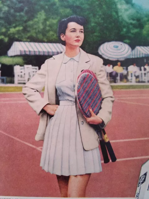 Studebaker Print Ad Original Vtg 1953 Coupe Tarrytown Cigarette Girl Tennis VA