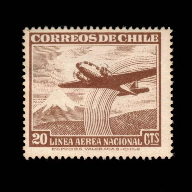 Chile, Scott C135, Air Mail, Plane Over Mountain, 1950-54, MH