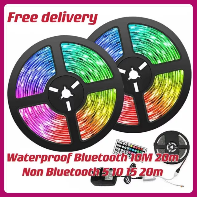 Led Strip Lights 5M 10M 15M 20M RGB 5050  Bluetooth  FULL SETS WATERPROOF