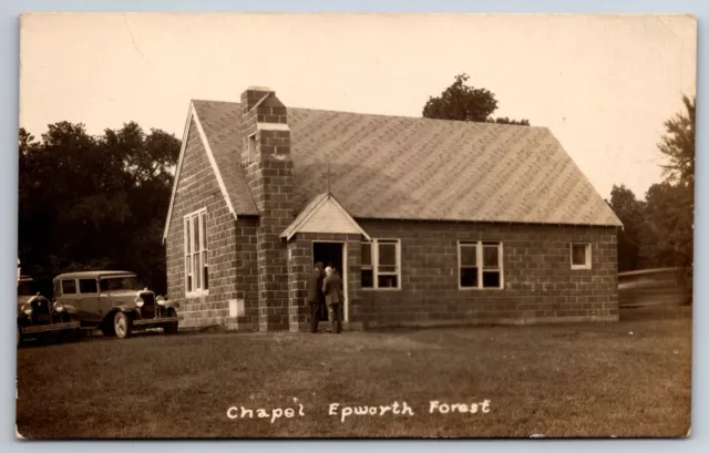 North Webster Indiana~Chapel @ Epworth Forest United Methodist Camp~RPPC 1931