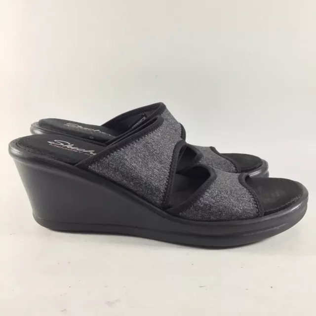Skechers cali women's rumblers cat's eye memory foam wedge on sale sandal