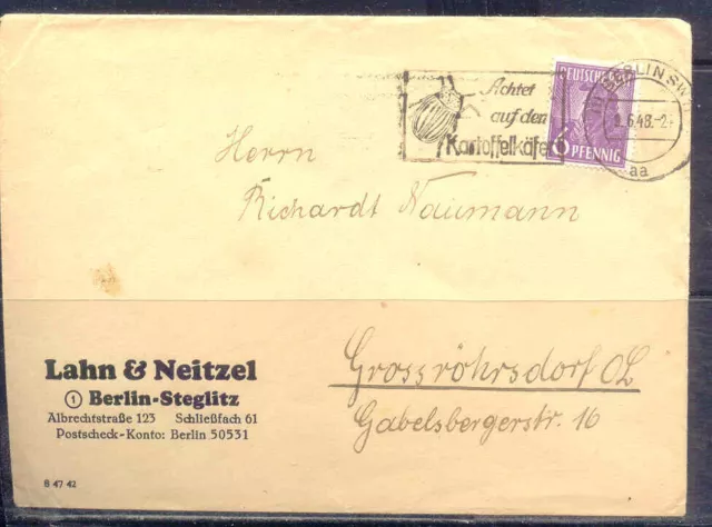 (031) MWSt Berlin SW11 aa Achtet auf den Kartoffelkäfer 8.6.48