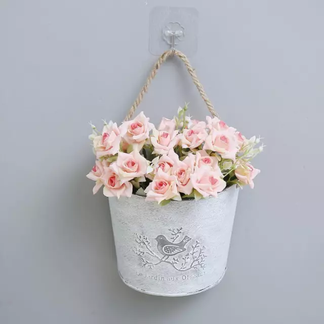 Vintage Style Tenture Murale Fleur Seau Fleur Pot Décor À La Maison pour