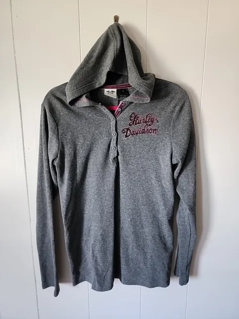 Harely Davidson Embellished Hooded Sweatshirt Womens XL