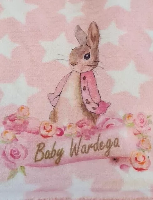 Manta personalizada de lana bebé Flopsy conejo baby shower regalo manta para bebé