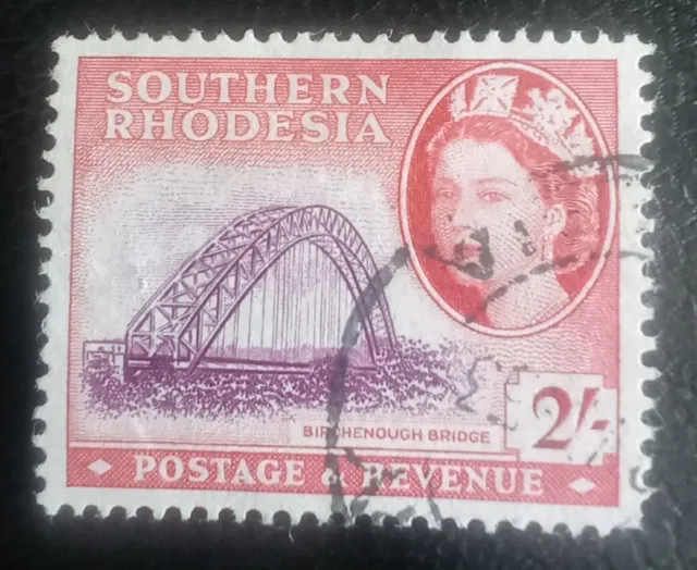 Southern Rhodesia QEII 1953 2/- Purple & Red Used SG 87 (C15)