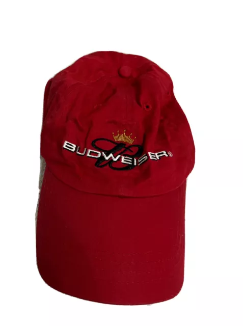 2004 Budweiser Logo Crown Red Baseball Hat/Cap Adjustable  CLEAN