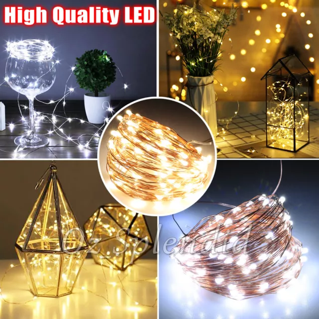 20-100 LED Battery Powered String Fairy Lights Copper Wire Waterproof Xmas Decor 2