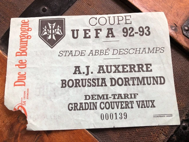 Ticket AJA Auxerre Vs FC Copenhague - Coupe UEFA C3 Saison 1992/93