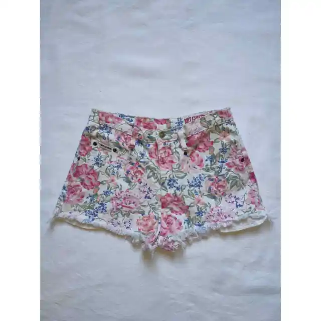 Vintage 90's Floral denim cut off shorts  size small
