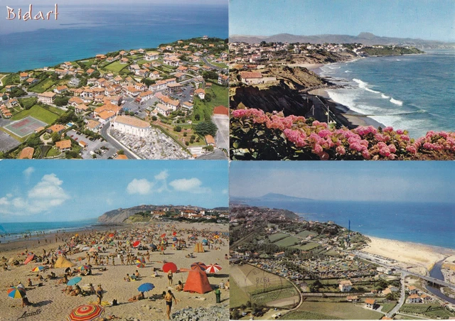 LOT DE 4 cartes postales postcards 10x15cm BIDART PAYS BASQUE 2 EUR 2 ...