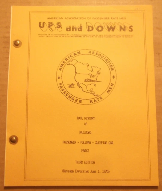 1970 Ups and Downs, American Association of Passenger Rate Men, 3rd ED.