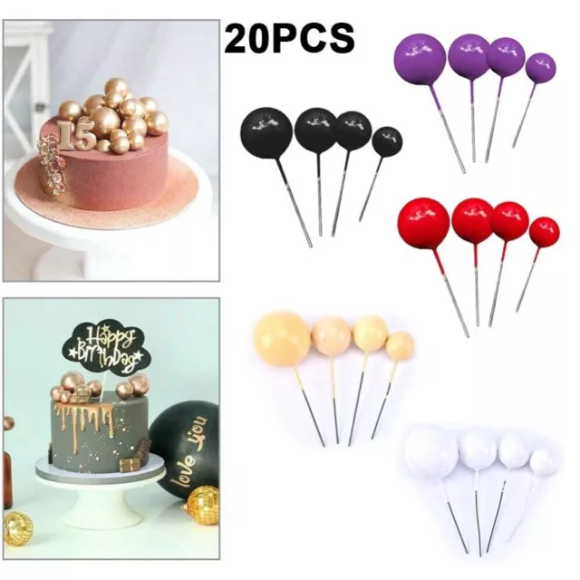20PCS DIY Cake Topper 2cm-4cm Spheres Glitter Balls Set  Wedding