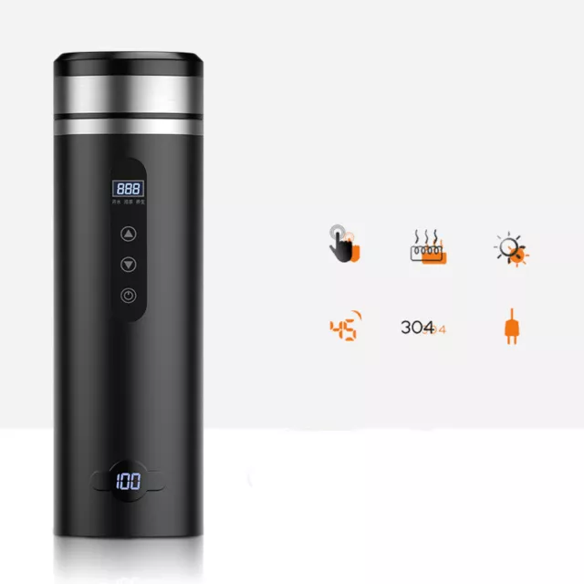 12V/24V/220V Smart Temperature Control Travel Coffee Mug Electric heated Car Cup 8