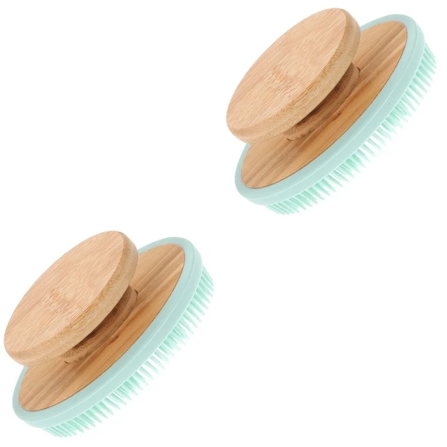 2 piezas Limpiador de ducha de silicona amigable con la piel Cepillo de baño portátil masaje corporal