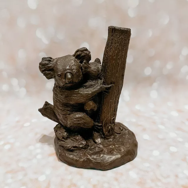 Vintage Australia Realities Cold Cast Bronze Koala Bear Figure Signed MMP 5”