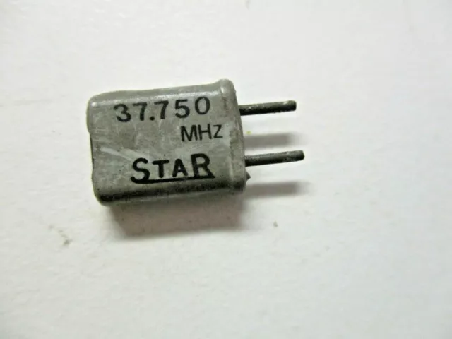 STAR Radio Crystal 37.750 MHz 1mm / 0.04in X 6mm long X 5mm Spaced Leads Vintage