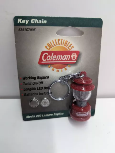 Brand New Coleman Collectable Red Miniature Lantern Keychain Light Vintage