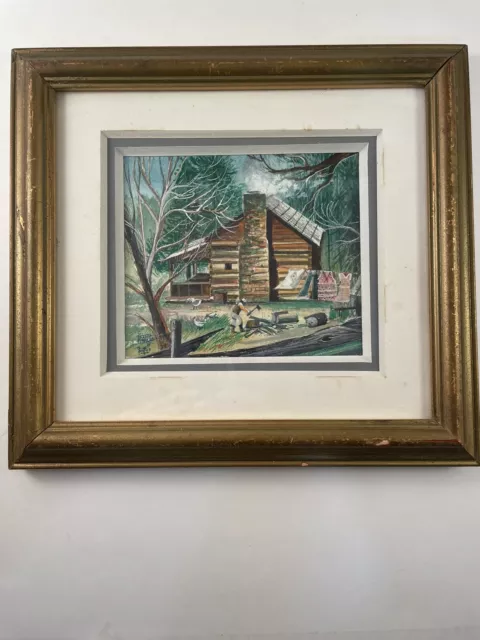 C. Booth Farcus/"Blue Ridge C"/Original Watercolor Painting/1991/Rustic Home/Art