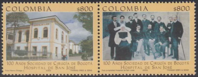 Kolumbien 1174/1175 2002 100° De La Gesellschaft Chirurgische Von Bogota MNH