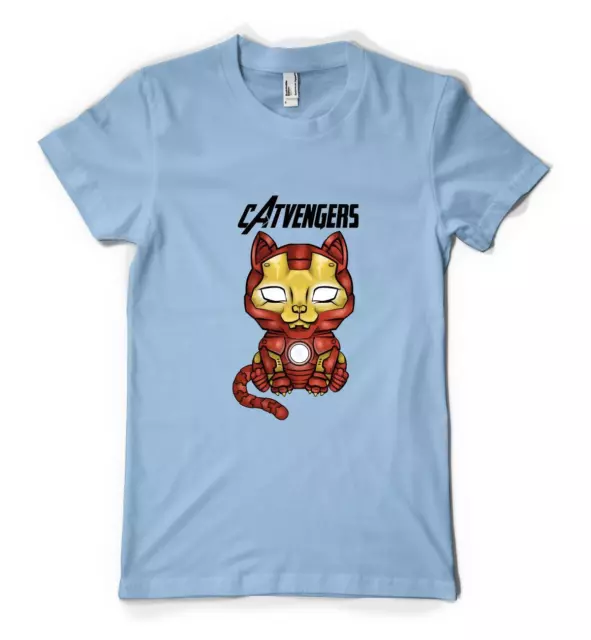 Catvengers Iron Man Cat Superhero Mashup Personalised Unisex Kids T Shirt