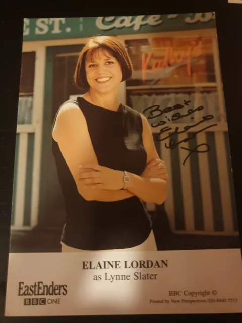 BBC EastEnders Lynne Slater Rare Hand Signed Cast Card Elaine Lordan Autograph
