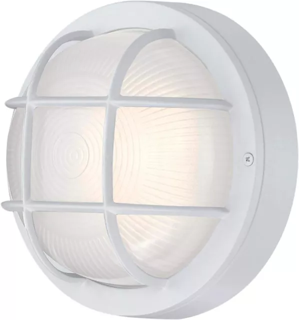 Outdoor wall sconce led light 3000k round westinghouse 8" white