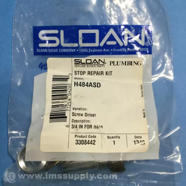 Sloan Valve Co H484ASD Stop Repair Kit, Screw Driver FNFP 2