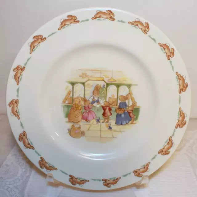 Royal Doulton Bunnykins 1936 Child's Snack  Sandwich Plate At The Post Office