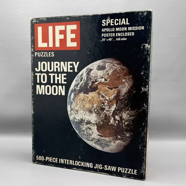 Vintage Life Journey To The Moon Puzzle & Poster NEW SEALED 1969 Apollo Saturn