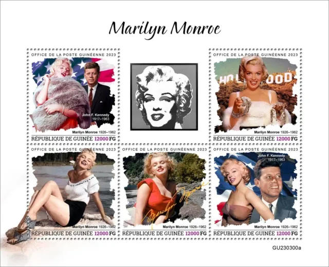 Marilyn Monroe Cinema Star John F. Kennedy MNH Stamps 2023 Guinea M/S