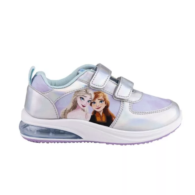 Zapatillas Deportivas con LED Frozen Velcro Plateado TALLA 28