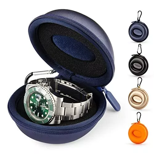 Heavy Duty Travel Single Watch Case Box with Zipper for Wristwatch Smartwatch