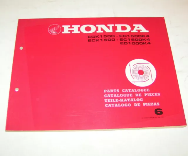 Piezas Lista Honda Generador Eg 1500 K4 / Ec Ed 1000 K4 - Salida 1981