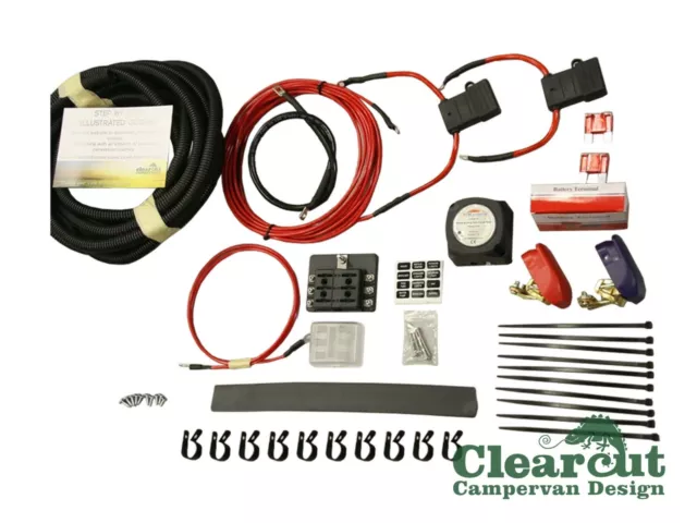 Leisure Akku Split Charge Relais Kit vorverdrahtet & montiert, 7m 60 AMP VSR Kit