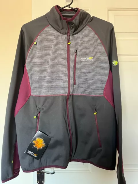 Mens XL Regatta Great Outdoors Cycle Top Grey Maroon New with Tags