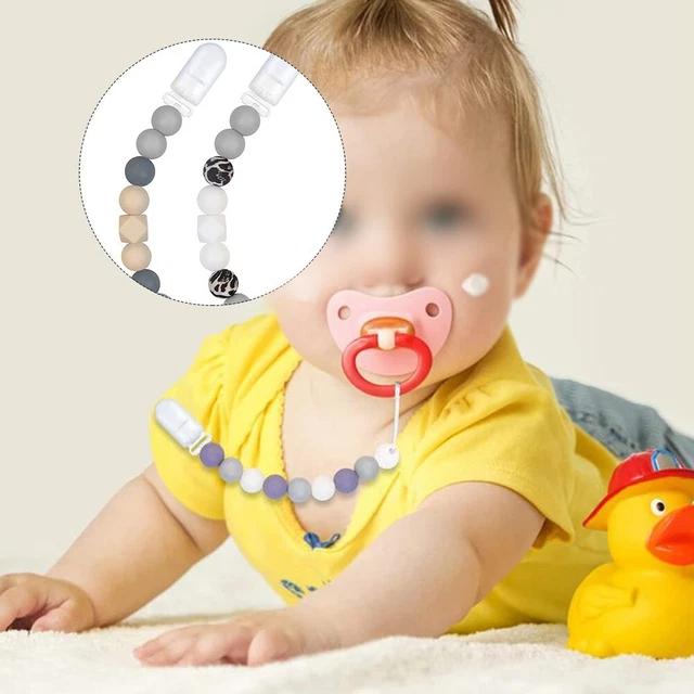 2 pz perline per dentizione in silicone catena ciuccio bambino per sollievo imme