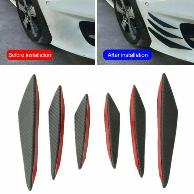 Spoiler Avant Universel En Fibre De Carbone - 2,5m - Noir Et Rouge - Protection Pare-Chocs Voiture