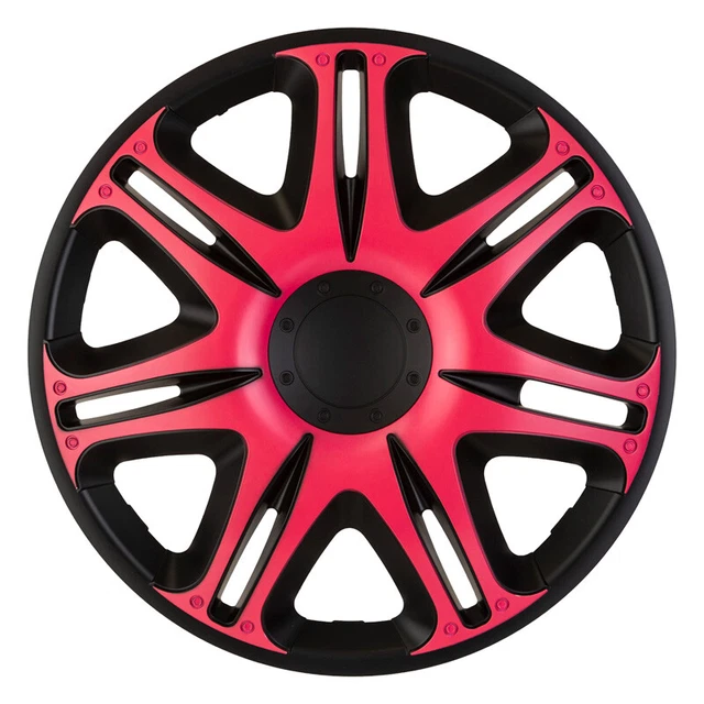 Lot 4 Enjoliveurs STIG Extra Noir/Rose 15 Pouces - Jantes Auto