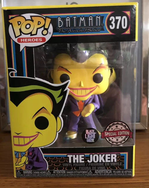 Funko Pop Batman The Animated Series Blacklight #370 The Joker Special Edition.
