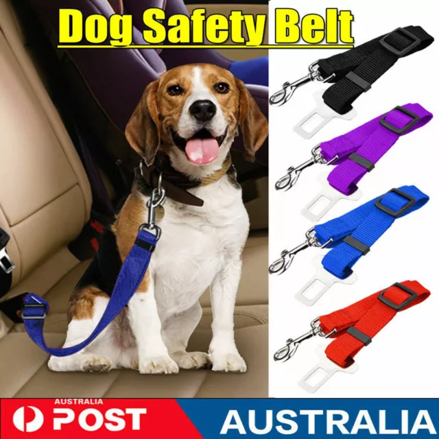 Dog Cat Pet Seat Belt Strap Adjustable Buckle Safety for Harness Leash Travel AU
