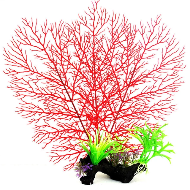 DECORAZIONI PER ACQUARI pianta subacquea artificiale acquario EUR 10,82