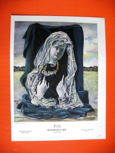 Publicite De Presse Boucheron Joaillier Illustration Jean-Denis Malcles Ad 1946