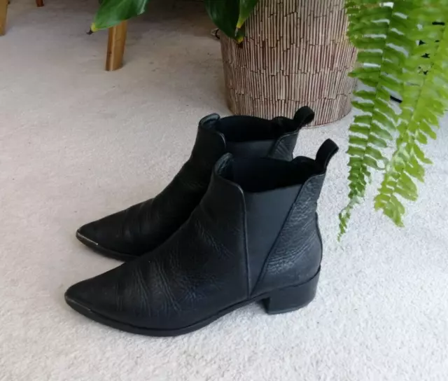 Acne Studios Jensen Black Leather Ankle Boots 37/uk 4 Net a porter