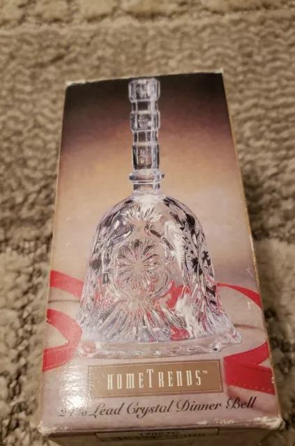 Vintage Home Trends  Dinner Bell 24% Lead Crystal Hand Cut In Original Box